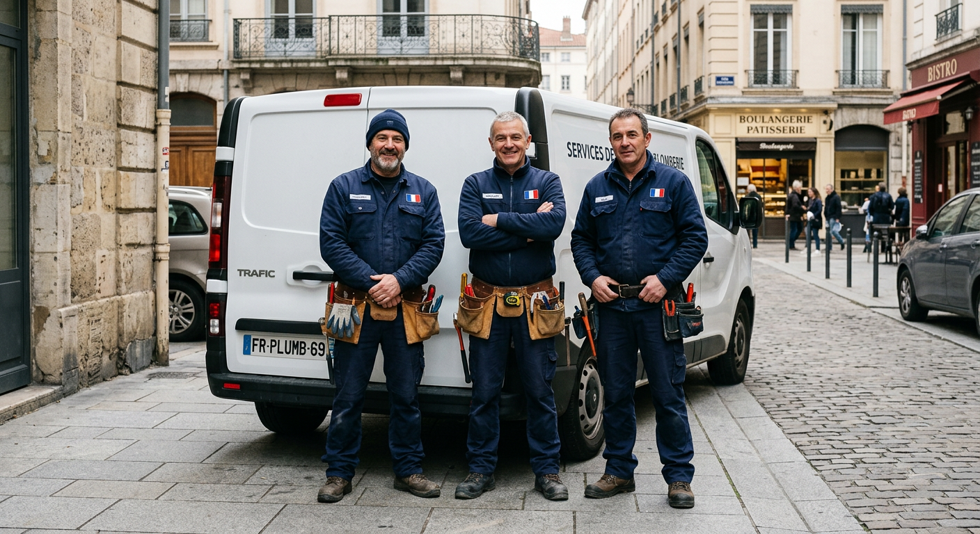 Équipe Allo Plombier Plaisir avec matériel de détection de fuite dans les Yvelines