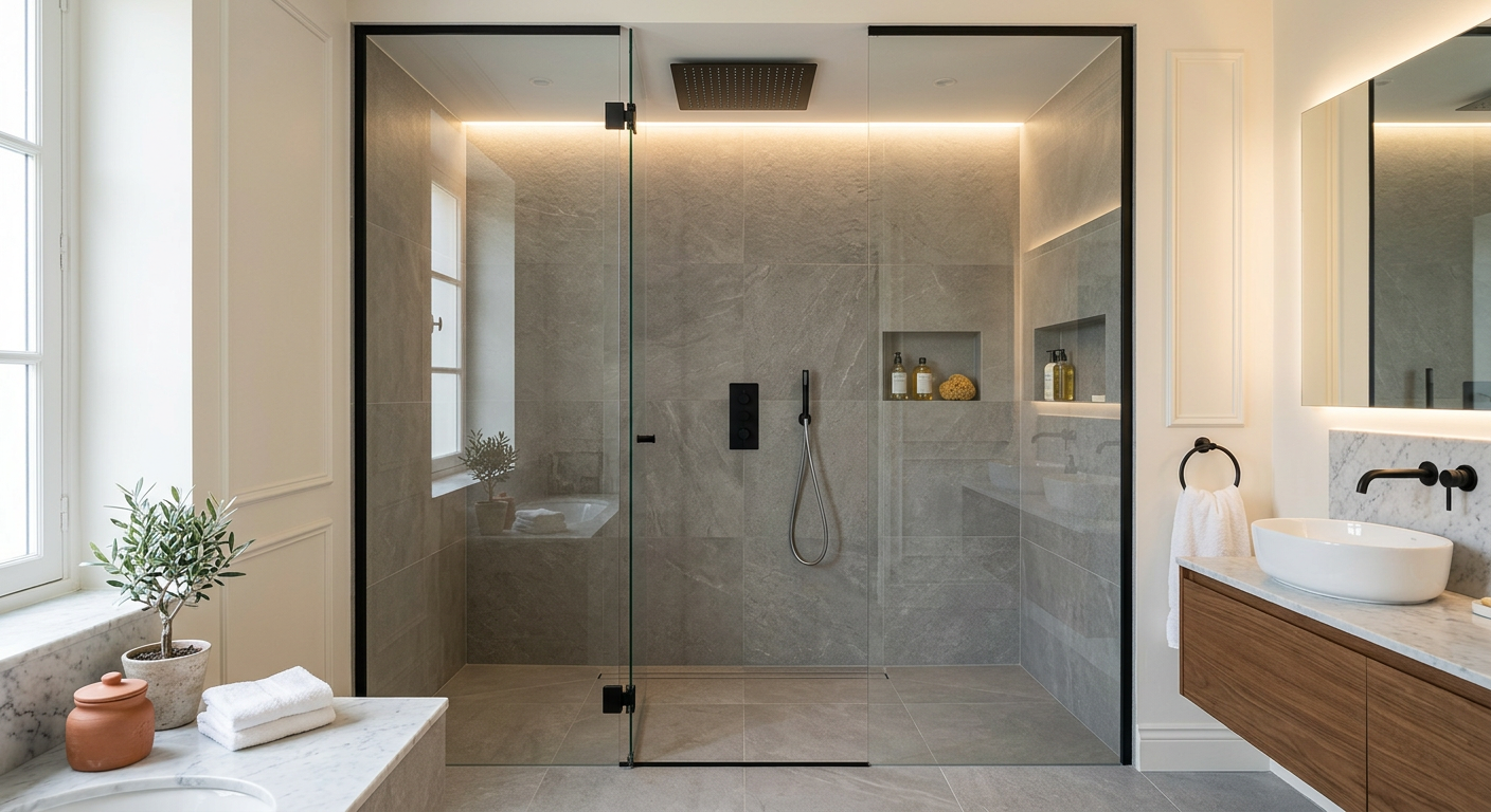 Installation de salle de bain avec douche à l'italienne à Plaisir 78