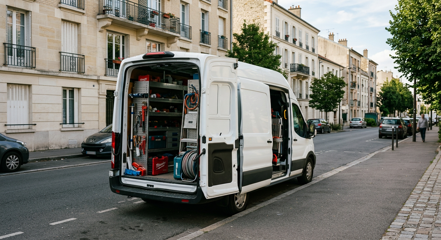 Véhicule Allo Plombier Plaisir en intervention dans les Yvelines (78)